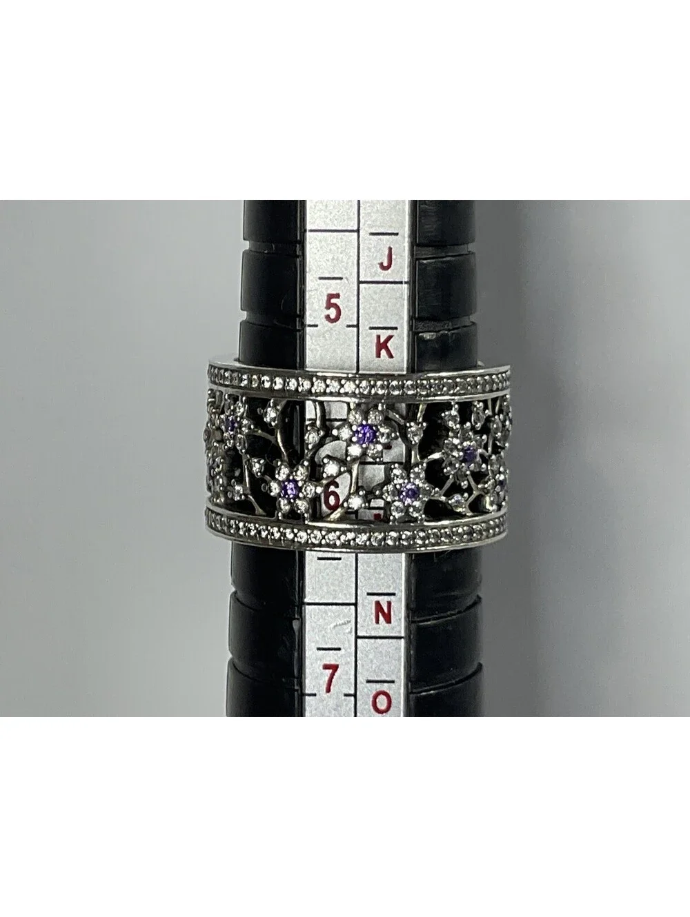 Pandora Forget Me Not Purple CZ Ring Sz 6 Retired